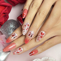 24 Faux Ongles de Saint-Valentin à Coller, Vente en Gros de Faux Ongles Artificiels de Haute Qualité pour Femmes