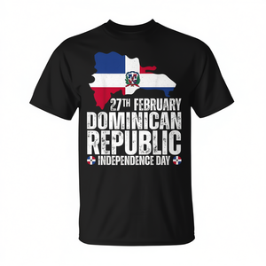 Camiseta del Día de la Independencia de República Dominicana, Ropa Promocional Personalizada con Bandera y Mapa para Celebración - Product Image 2