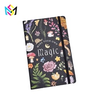 Bloc-notes en papier double couche personnalisé couleur, relié par couture, motif magique imperméable, avec sangle élastique, pages vierges, cadeau en gros
