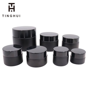 Pot en verre OEM vide de 5/10/15/20/30/50/100g noir mat pour crème visage, sérum, gommage corporel, beurre corporel, avec couvercle en plastique - Product Image 4