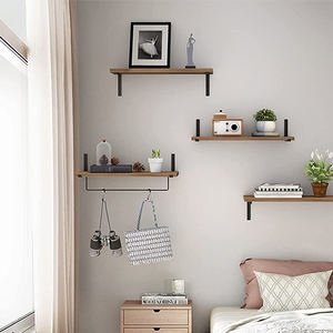 Decoración para el hogar, sala de estar, estante colgante montado en la pared, estantes de pared flotantes de madera - Product Image 5