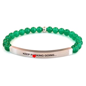 Pulsera Unisex Grabada de Piedra Natural de Cristal con Cuentas de Zebra Rosa de 6mm, Separador Dorado y Tubo de Acero Inoxidable Curvado, Regalo de Pascua - Product Image 4