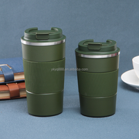 Vente en gros de gobelet à café à double paroi de 500ml et 380ml tasse de voyage en acier inoxydable avec tasse de bureau sous vide à rabat étanche
