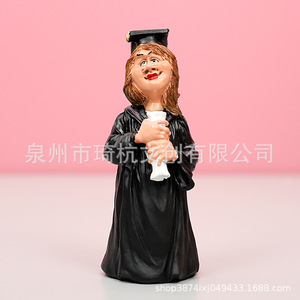 Figura Decorativa Creativa de Graduado con Título de Doctorado, en Resina Sintética, para Decoración de Sala de Estar, Regalo de Graduación - Product Image 5