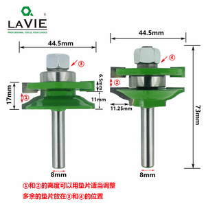 Lavie Mortise And Tenon Cutter 8mm Carbide Woodworking Milling Cutter For Door Frame Cutting - Product Image 1