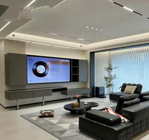 Soporte de TV de Panel de Madera Personalizado BALOM para TV de 60 Pulgadas con Almacenamiento Abierto y Cerrado, Muebles para el Hogar, Sala de Estar u Oficina - Product Image 4