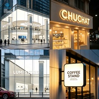 Letrero Luminoso LED Frontal con Logotipo Acrílico, Letras de Acero Inoxidable 3D con Retroiluminación, Letras Metálicas para Negocios, IP65 para Exteriores, Sin Pedido Mínimo