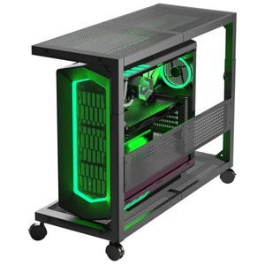 <b>Computer</b> tower stand, height adjustable, printer stand with wheels, pegboard game PC stand, mouse pad <b>accessory</b>. - Product Image 2