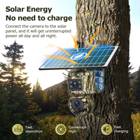 Caméra solaire HD 6MP double objectif camouflage 4G Caméra GSM d'extérieur IP66 PTZ Caméra large de piste de chasse aux anges Détecteur de mouvement Caméra de vidéosurveillance