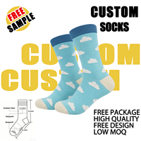 Chaussettes habillées douces de haute qualité avec logo personnalisé sur toute la surface, longueur mi-mollet, motif tendance, chaussettes amusantes