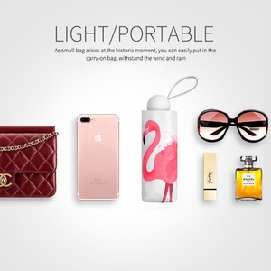 Mini 5-Fold <b>Windproof</b> Iron Frame <b>Umbrella</b> Small Women Full Pattern Printing Portable Compact Manual Plastic Handle - Product Image 4