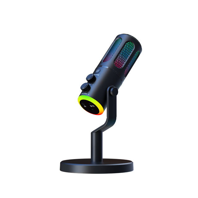 RGB Light USB Music Microphone for Recording Podcast Equipment Streaming Microphone for PC Voice Recording Streaming Podcasting