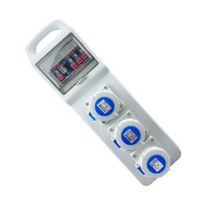 Boîtier de distribution portable sur mesure, 3 prises industrielles 16A, 1P+N 32A RCD + 3 MCB IP65 pour la construction - Product Image 1