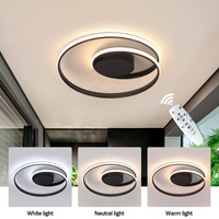 Moderne Arc design 47W Smart Led Acrylique Lustre Plafonniers Dimmable Avec Télécommande