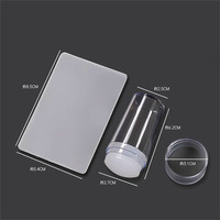 NOUVEAU design Jeu de tampons à ongles Tête de gelée avec grattoir Nail Art Template Print Silicone Stamping Plate Tools