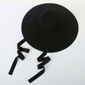 Ladies Wide Brim Wool Fedora Hat - Product Image 3