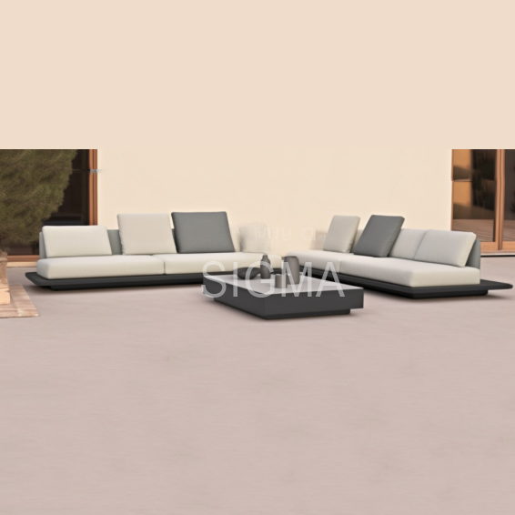 Factory Luxury Outdoor Furniture Customized Size Outdoor Aluminum Sectional Sofa