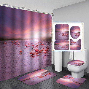 Flamingo Group imprimé salle de bain <span class=keywords><strong>rideau</strong></span> de douche ensemble supports transfrontaliers livraison directe couverture de bain <span class=keywords><strong>rideau</strong></span> de séparation - Product Image 6