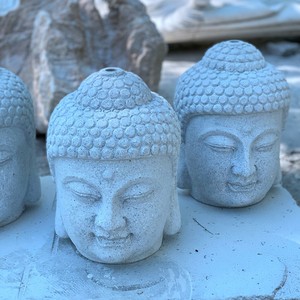 Bahçe dekore edilmiştir gri granit buda kafa oymalar - Product Image 2