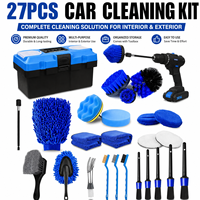 Kit d'outils de nettoyage multi-usages 27 pièces avec boîte de rangement, ensemble de brosses pour perceuse, pour atelier, maison et nettoyage de surfaces