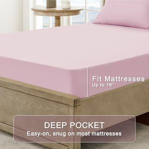 Luxury 300Thread Count Cotton Lyocell Eucalyptus Woven Eco-Friendly Bed Sheets Soft Cooling Summer Modern 4 Pcs <b>Bedding</b> <b>Set</b> Deep - Product Image 2