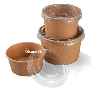 Tasse à sauce en papier recyclable personnalisée de 1.5oz 2.5oz 3.5oz avec couvercle