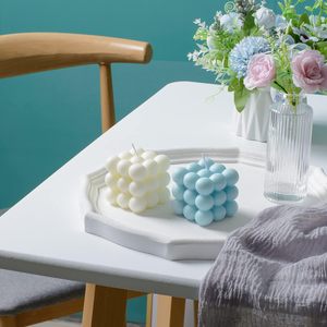 DIY 6-Hole Pillar Aromatherapy Home Decoration Ornaments Soap <b>Candle</b> Silicone <b>Mold</b> Magic Ball Mousse Chocolate Custom Logo White - Product Image 4