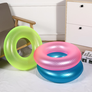 Nuevo Flotador Inflable Transparente Azul de Color Sólido, Flotadores de Piscina Dobles para Niños y Adultos - Product Image 1