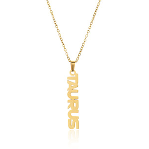 Collier pendentif signe du zodiaque vertical pour homme et femme |   Bijoux Astrologiques et Horoscopes Personnalisés en Acier Inoxydable Plaqué Or 18K - Product Image 5