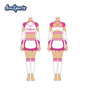 Uniformes de pom-pom girl sexy personnalisés par sublimation vêtements d'entraînement AB Rhinestones <span class=keywords><strong>tenue</strong></span> de pom-pom girl de style le plus récent - Product Image 3