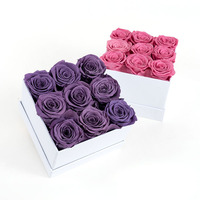 Boite de Roses éternelles, décoration à fleurs immortelles, pour la saint-valentin, séchées, pour un cadeau