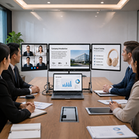 Moniteur portable triple IPS pour bureau financier, alliage d'aluminium, fréquence de rafraîchissement 60 Hz, 15,6 pouces, type C, écran étendu pour ordinateur portable