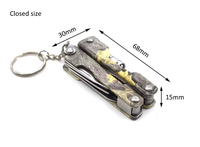 Cadeau promotionnel OEM, outil de poche EDC, porte-clés, couteau en acier inoxydable, lame dentelée, outil multifonction portable miniature, LED