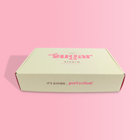 Boîtes d'expédition en carton ondulé de 2,3 mm, personnalisées, imprimées en rose, emballages personnalisés populaires