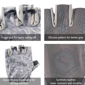 UPF50 + Guantes <span class=keywords><strong>de</strong></span> pesca Hombres Mujeres Protección solar Guantes sin dedos para pesca, kayak, senderismo, ciclismo 11B-2168 (B07) - Product Image 3