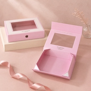 Boîtes rigides pliantes à fermeture magnétique de luxe <span class=keywords><strong>pour</strong></span> biscuits, bonbons, friandises, emballages avec fenêtre en plastique - Product Image 1