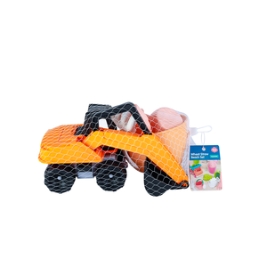 Juego de juguetes de excavadora de playa de paja de trigo, 7 piezas, con camión excavador, cubo, regadera, tamiz, moldes de arena, ecológico, para niños, en bolsa de malla - Product Image 3