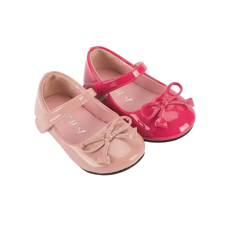 spring new soft bottom peas shoes girls patent leather bow princess shoes