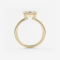 Bague de fiançailles solitaire ovale 2 carats sertie clos, en or massif 14K/18K, avec diamant de laboratoire certifié IGI CVD/HPHT, personnalisable
