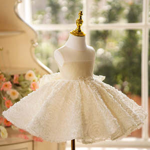 Boutique verano sin mangas arco niño fiesta disfraz bebé <span class=keywords><strong>Primera</strong></span> Comunión disfraz boda flor niña vestidos - Product Image 5