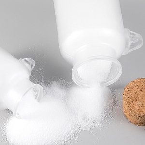 Eco Friendly <b>100ml</b> 200ml ABS Bath Salt Plastic <b>Bottle</b> Matte Round Shape with Wooden Cork Cap and Spoon for Skin Care - Product Image 2
