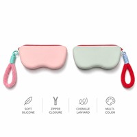 Étui à lunettes en silicone rigide entièrement personnalisable avec poignée en tissu pelucheux, fermeture éclair spacieuse, idéal pour les voyages, cadeau