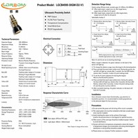 Capteur de distance ultrasonique étanche 4m, distance réglable, certifié IP65 CE RoHS, capteur de niveau de carburant ultrasonique