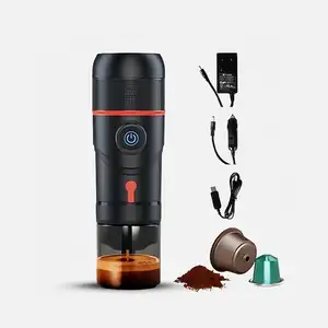 Elétrico Mini Portátil Espresso Cappuccino Automático Portátil Car Coffee Maker Espresso Para Carro Outdoor Camping Caminhadas Personalizado