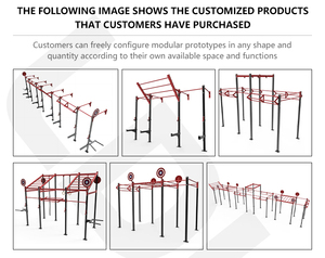 Equipo de Gimnasio para Deportes al Aire Libre, Conjuntos de Ejercicio para Parques, Multiusos, Combinación de Soportes para Sentadillas, Desarrollo Muscular, Uso Comercial, Independiente - Product Image 6