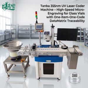 Codeur laser UV Tanba GS1 DataMatrix haute vitesse pour marquage de flacons en verre avec traçabilité un article-un code - Product Image 3