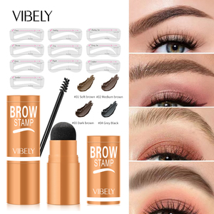 Pomade de maquillage végétalien teinte noire et brune façonnant une étape 10 types de timbre de <span class=keywords><strong>sourcil</strong></span> en forme de <span class=keywords><strong>sourcil</strong></span> Kit de <span class=keywords><strong>pochoir</strong></span> timbre de <span class=keywords><strong>sourcil</strong></span> - Product Image 2