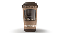 Plaque en aluminium-plastique en forme de tasse à café, taille personnalisable, pour kiosque extérieur, stands de jus et de nourriture de rue, couleur marron, en promotion