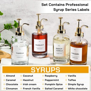 Vente en gros – Distributeur de sirop de café <span class=keywords><strong>vide</strong></span> personnalisé de 500 ml (16,9 oz) <span class=keywords><strong>pour</strong></span> bar à café, bouteille en verre avec pompes - Product Image 3