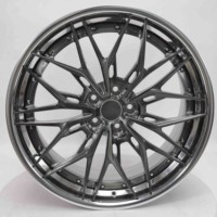 Rines de Aleación de Aluminio Forjado 6061 T6 con Diseño de Malla Pulida Color Gris Metálico, Prensados a 12000T, Certificación TUV JWL VIA Std S4-00111, Personalizados de 18-24 Pulgadas